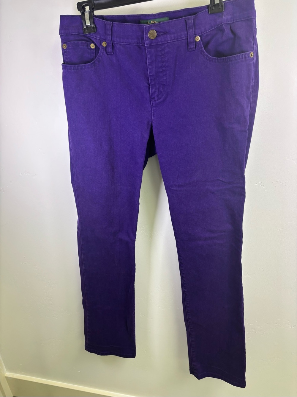 LRL RALPH LAUREN JEANS MODERN STRAIGHT  WOMEN 8   ROYAL PURPLE COTTON